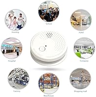 Samstealarm Smoke Detector 4-Pack: Photoelectric 9V Battery-Operated Fire Alarms, Easy Install, Test Button, 10-Year Warranty