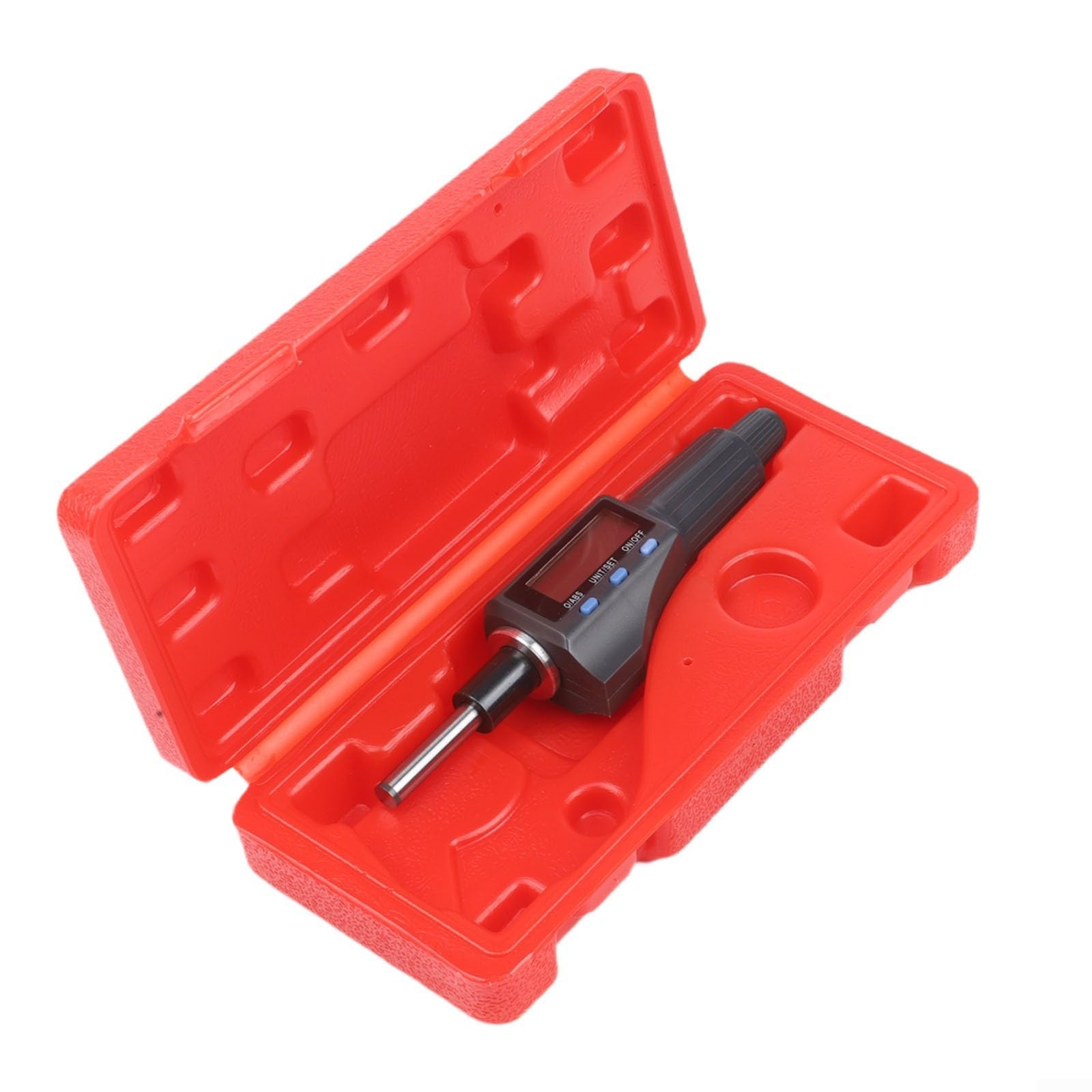 Micrometro digitale con testa 0-25 mm, risoluzione 0,001 mm, micrometro elettronico con cricchetto grande, sonda in lega per lavorazione dei metalli, ispezione e misurazione, nero