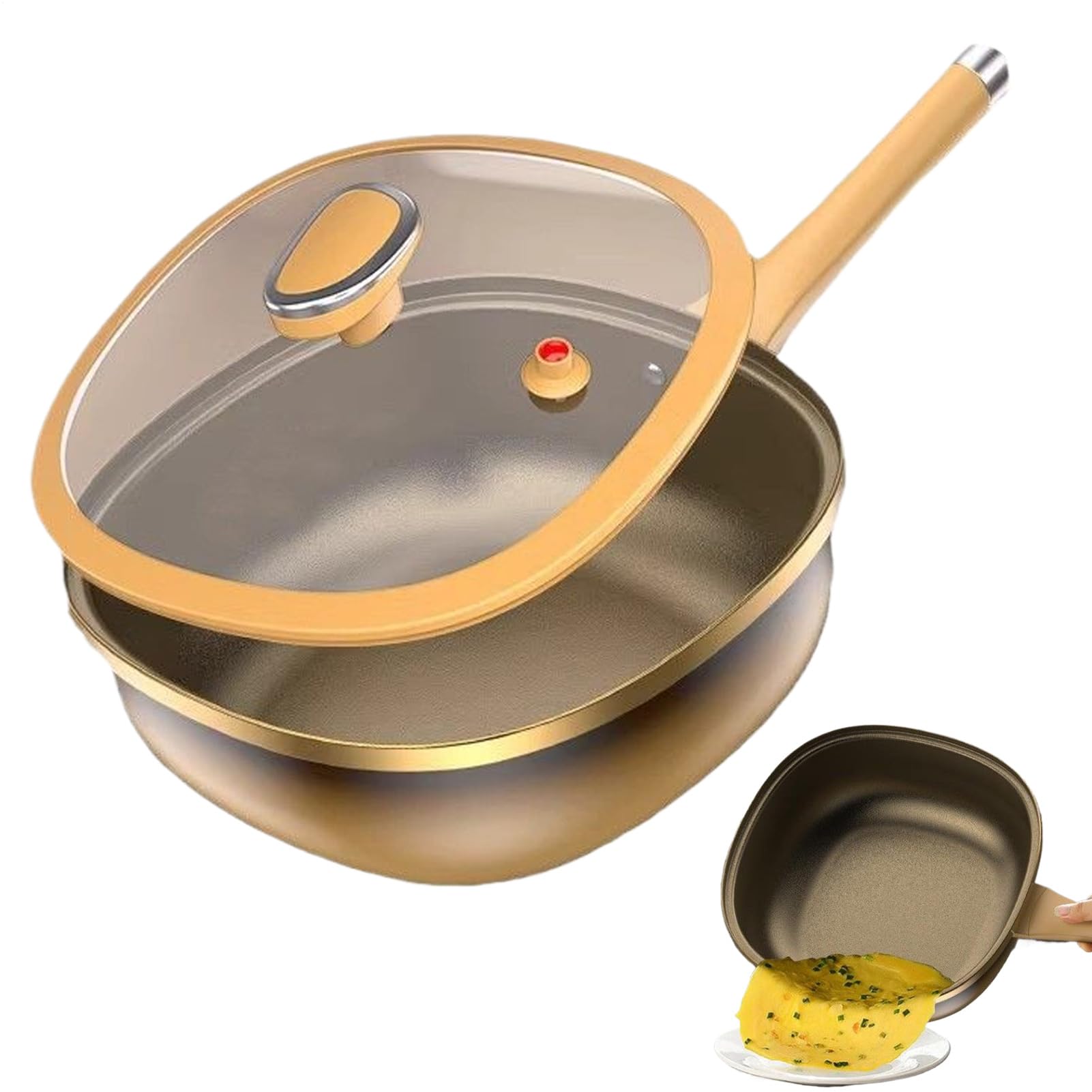 Générique Panele do smażenia 19,68 x 11,81 x 3,93 patelnia do kuchni, naczynia tytanowe z pokrywką i powłoką nieprzywierającą, patelnie indukcyjne elektryczne, grill, mieszkanie