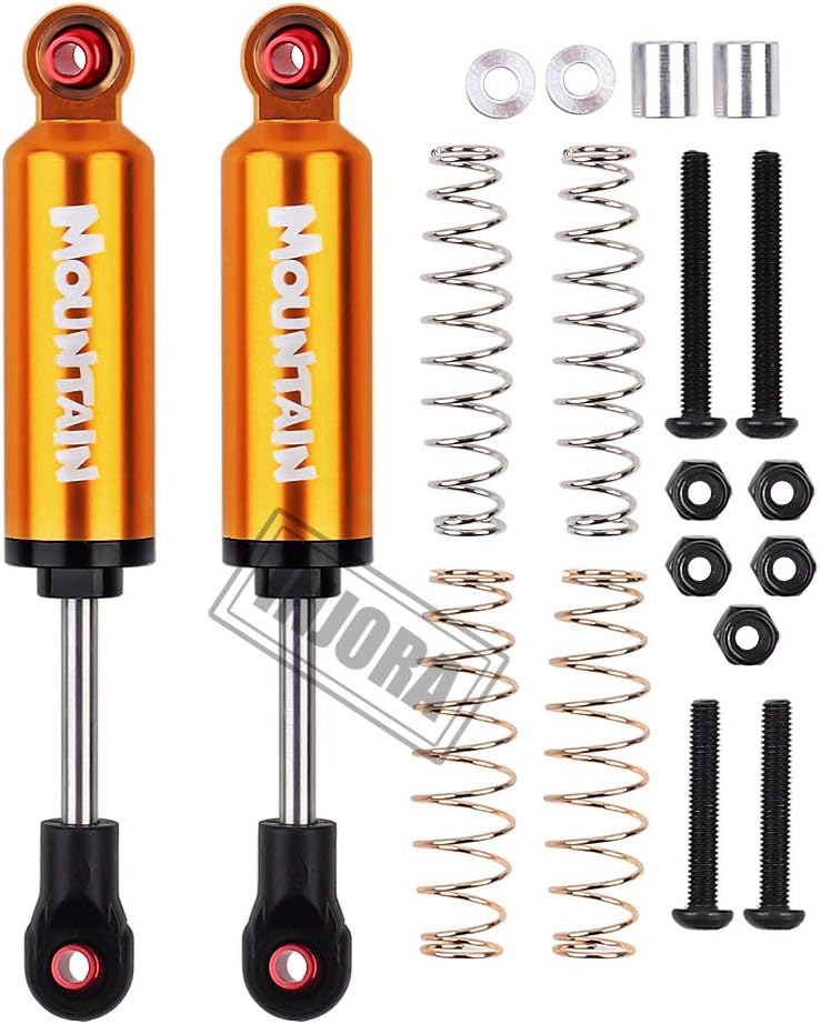 INJORA Internal Spring Damper Shocks for 1/10 RC Crawler Axial SCX10 90046 TRX-4 MST Redcat,4Pcs (90mm, Orange)