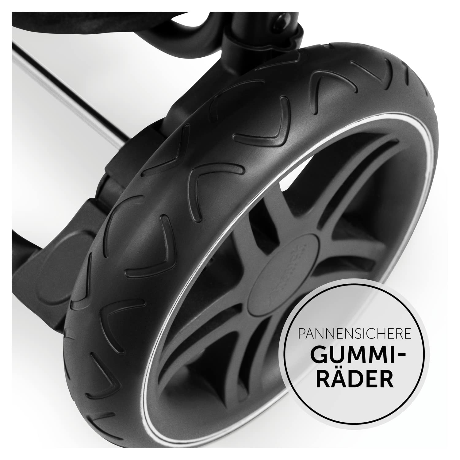 Hauck Rapid 4D Kinderbuggy Schwarz mit Liegefunktion UV Schutz 50+ Höhenverstellbarer Schieber Getränkehalter Pannensichere Gummi Räder
