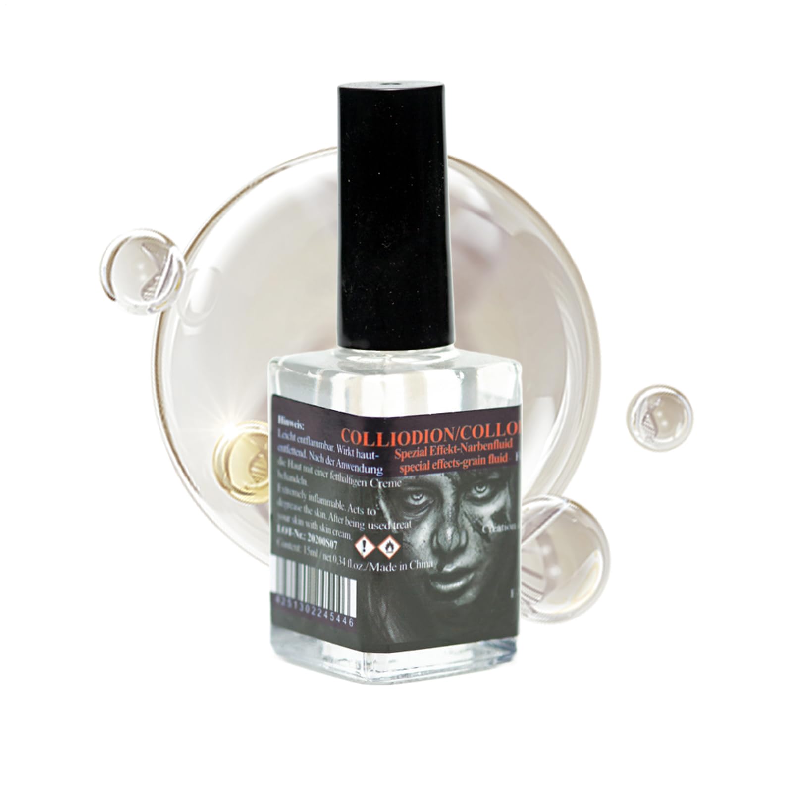 Płyn do Blizn, 15 Ml Halloween Kosmetyczna Farba Do Blizn Z Pędzelkiem, Makijaż Ciała Na Zadrapania, Do Twarzy Skóry I Ciała Halloween Cosplay Kostium Fotografia Impreza