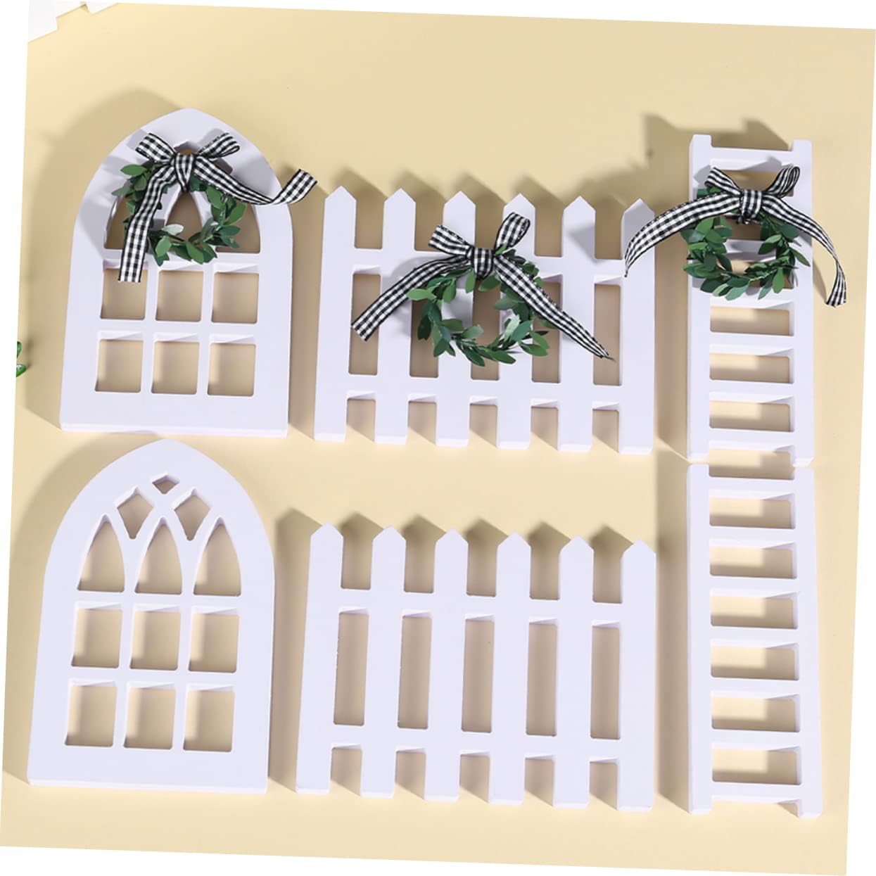 Farmhouse Wooden Tiered Tray Sign 3pcs White Wood Rustic Decor Xmas