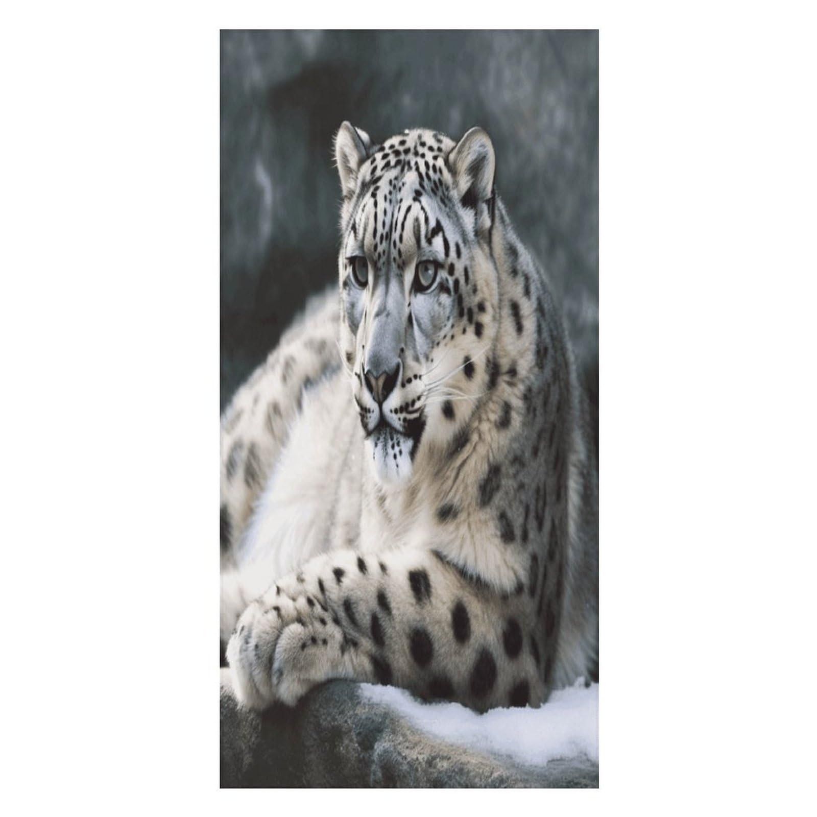 JTREHY Snow Leopard Beach Towel Extremely Soft Oversized Towels Lightweight Sports Absorbent Bath Towel Suitable 160"x80" for Swimming Camping Beach
