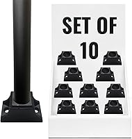 Vista 10 de Base plana para balaustrés delgada - para balaustres cuadrados de hierro de 1/2 pulgada - Juego de 10 (Negro satinado) - DH-SS2