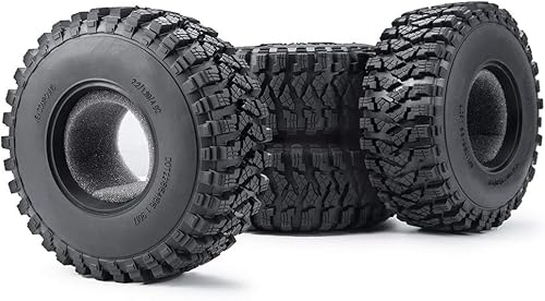 Miniatura 4 de 4 unids 2.2 '' neumáticos de goma OD con espuma 4.921 in para 1:10 RC Crawler Axial Wraith 90048 RR10 RC coche