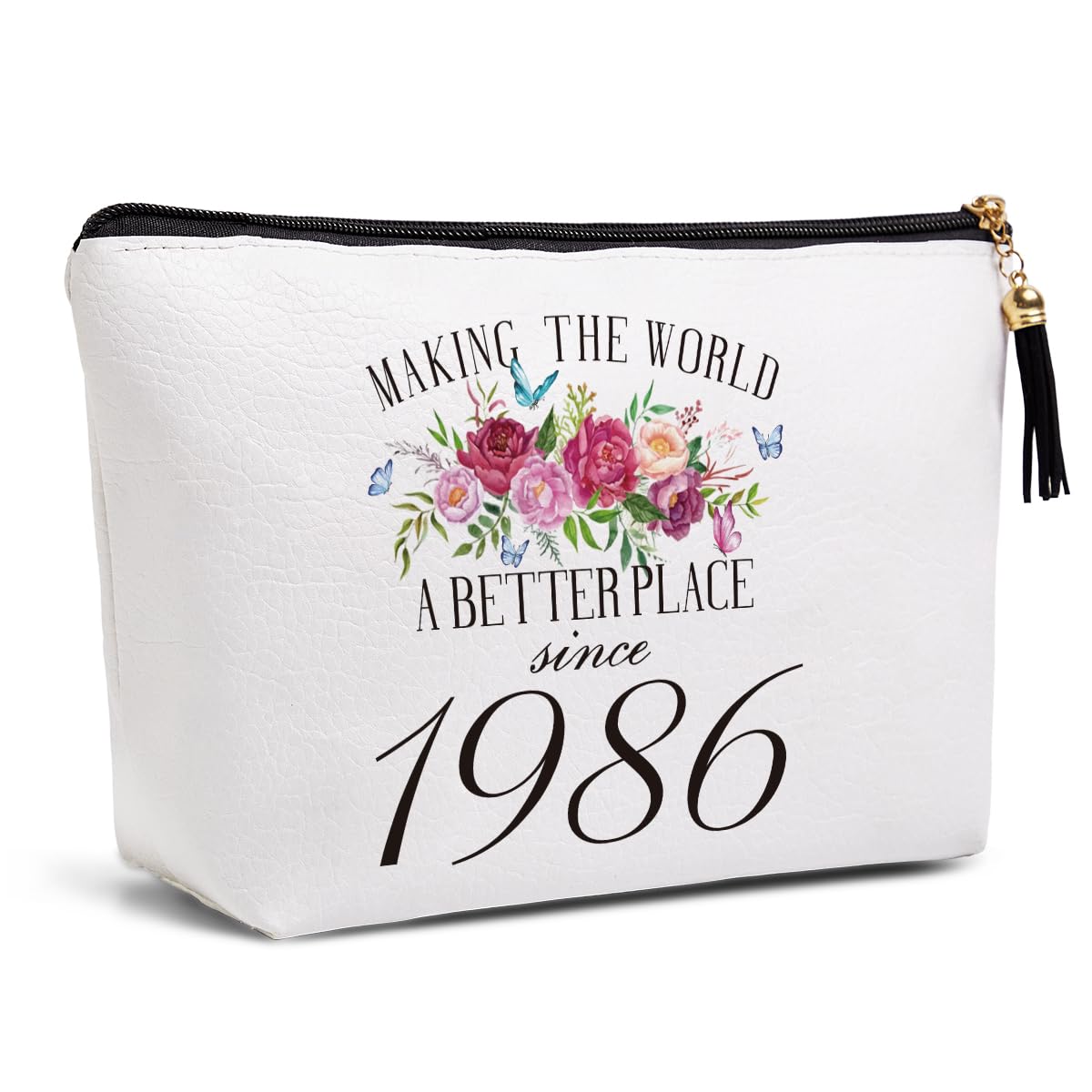 Pykfrhh 40th Birthday Gift for Women Friendship Best Friend Gift Grandma Mom Sister Aunt Funny Makeup Bag Travel Toiletries Bag Makes the World a