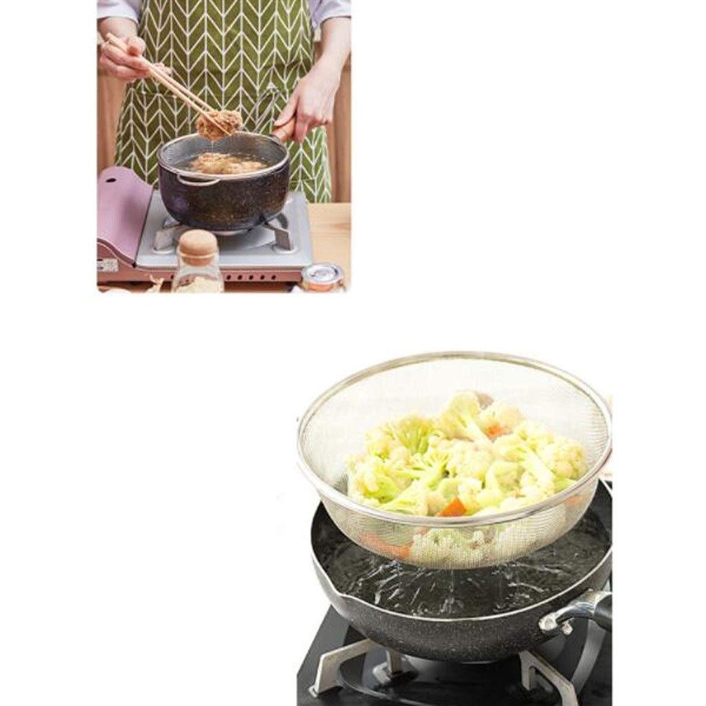 Écumoire Cuillère ajourée Cuillère à fente Cuisine Passoire à main écran en acier inoxydable Passoire Poignée longue Skimmer for légumes et fruits de nouilles aliments frits (Size : 7.6")