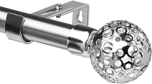 Miniatura 9 de Barras de cortina para ventanas de 66 a 144 pulgadas, juego de barras de cortina plateadas de 1 pulgada, barras de cortina extralargas de acero