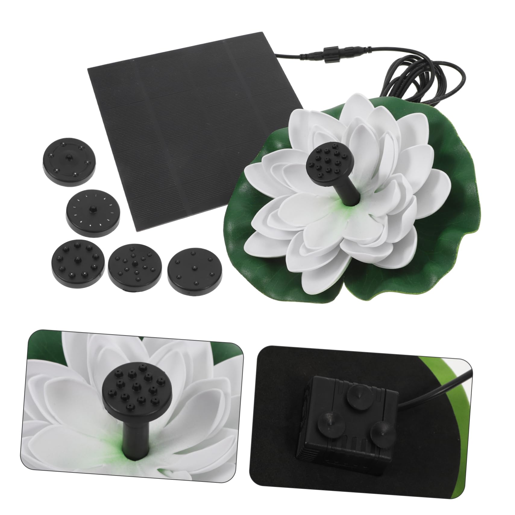 UKCOCO Fontana Solare Forma Di Loto Per Bagno Per Uccelli Fontana Solare Per Esterni Fiore Di Loto Artificiale Decorazione Per Giardino
