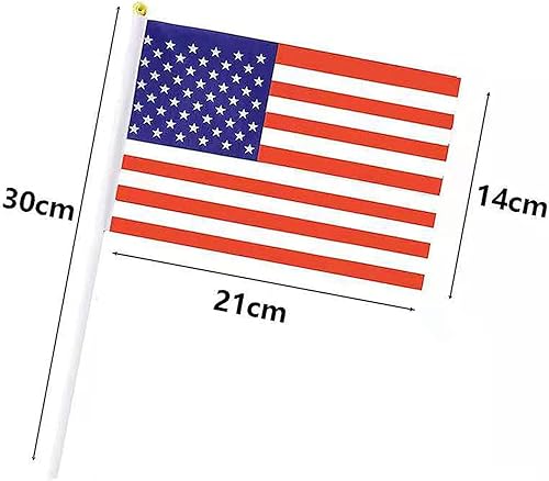 Miniatura 2 de Decoraciones de bandera del 4 de julio, paquete de 10 banderas de mano de Estados Unidos, mini banderas americanas, suministros de fiesta para el