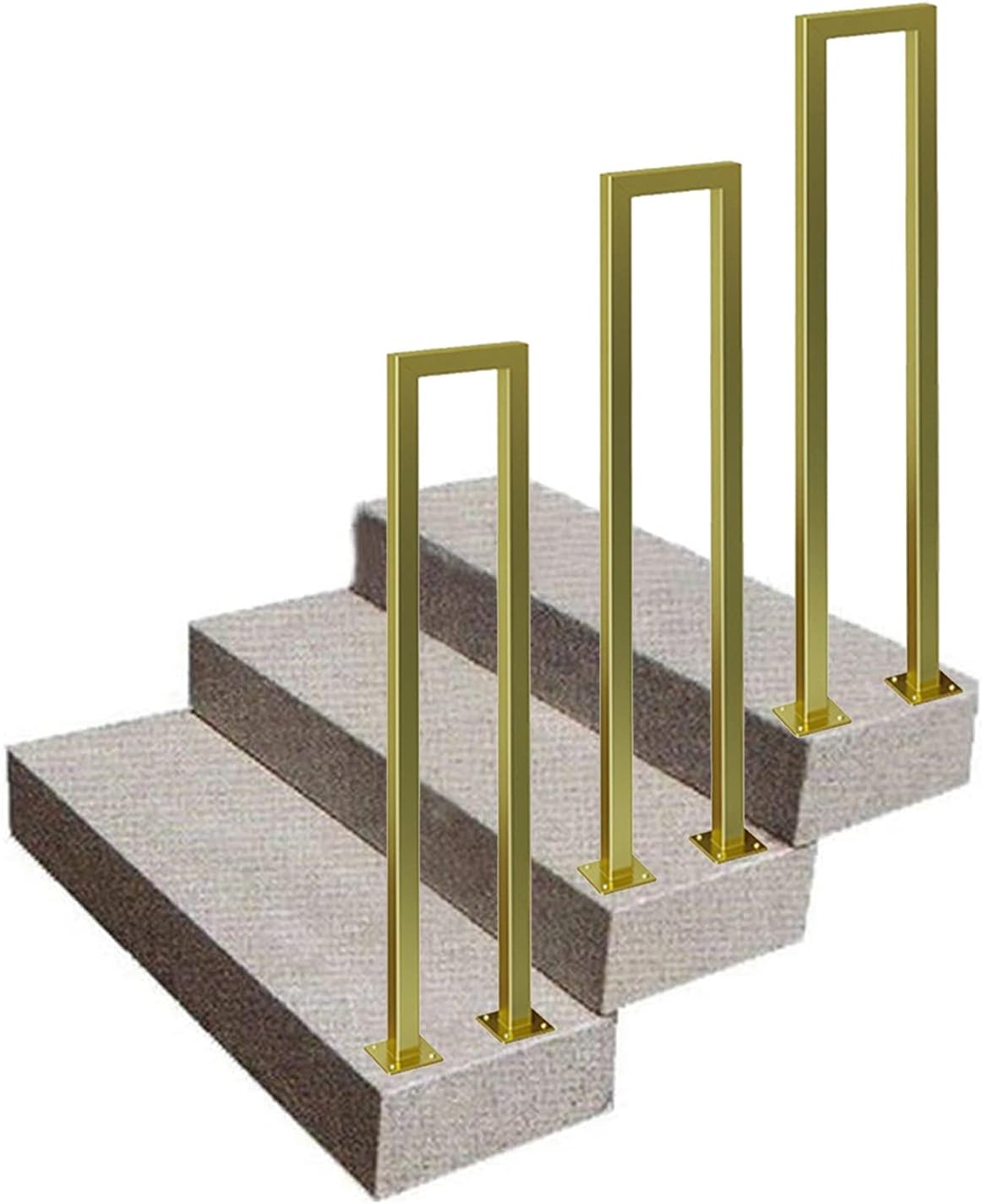 HandRails for Exterior Steps | Stair Railing Fits 1 Steps Golden Wrought Iron Decking Railings 35 45 55 65 75 85 90 100 Cm - for Indoor Outdoor Balconies Terrace (Size : 45cm(1.5ft)) (45cm(1.5ft))