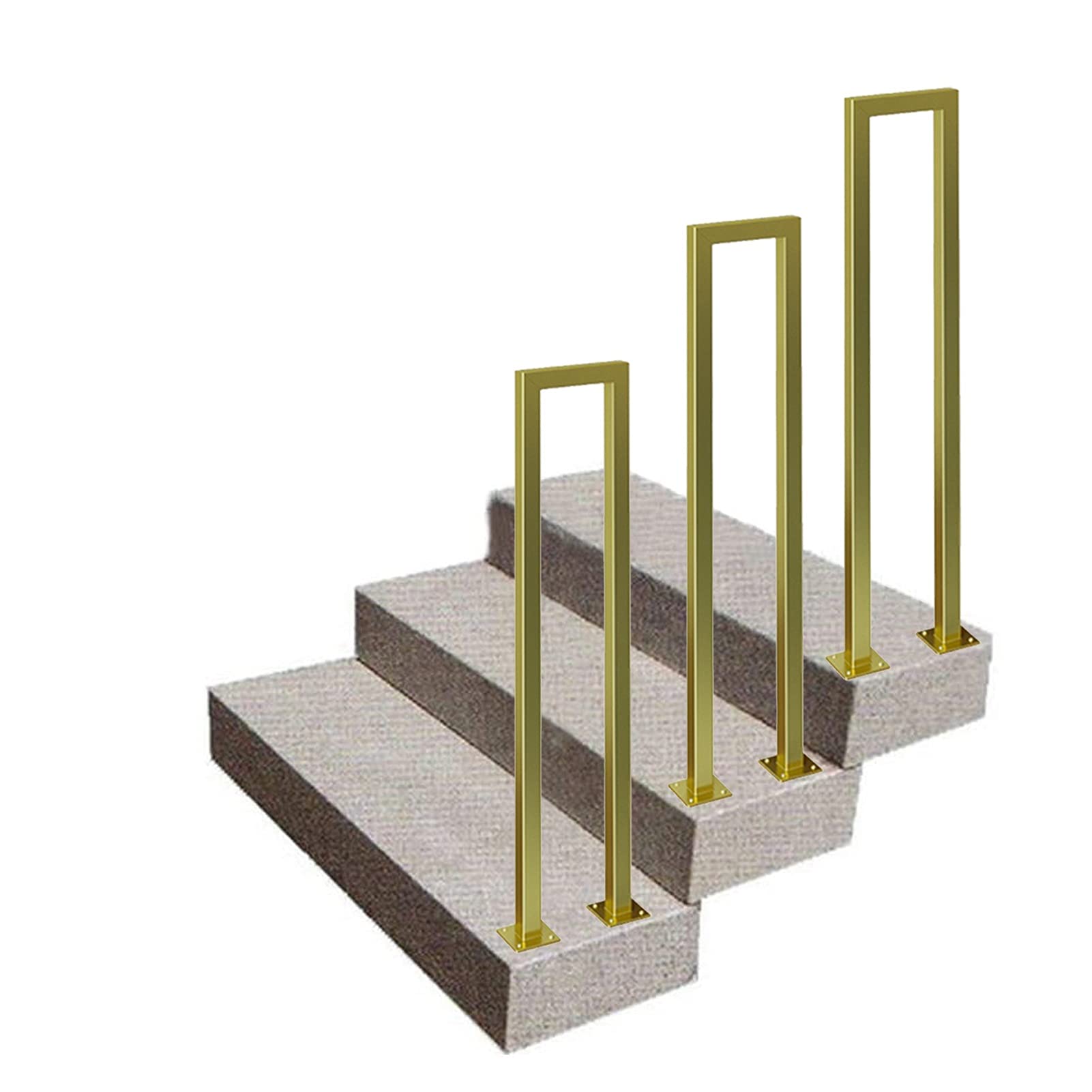 Outdoor Matte Black Wrought Iron Il For 1 Step Stair Railing Transitional Picket Design For Decking Garden Terrace And Balcony (35 100cm