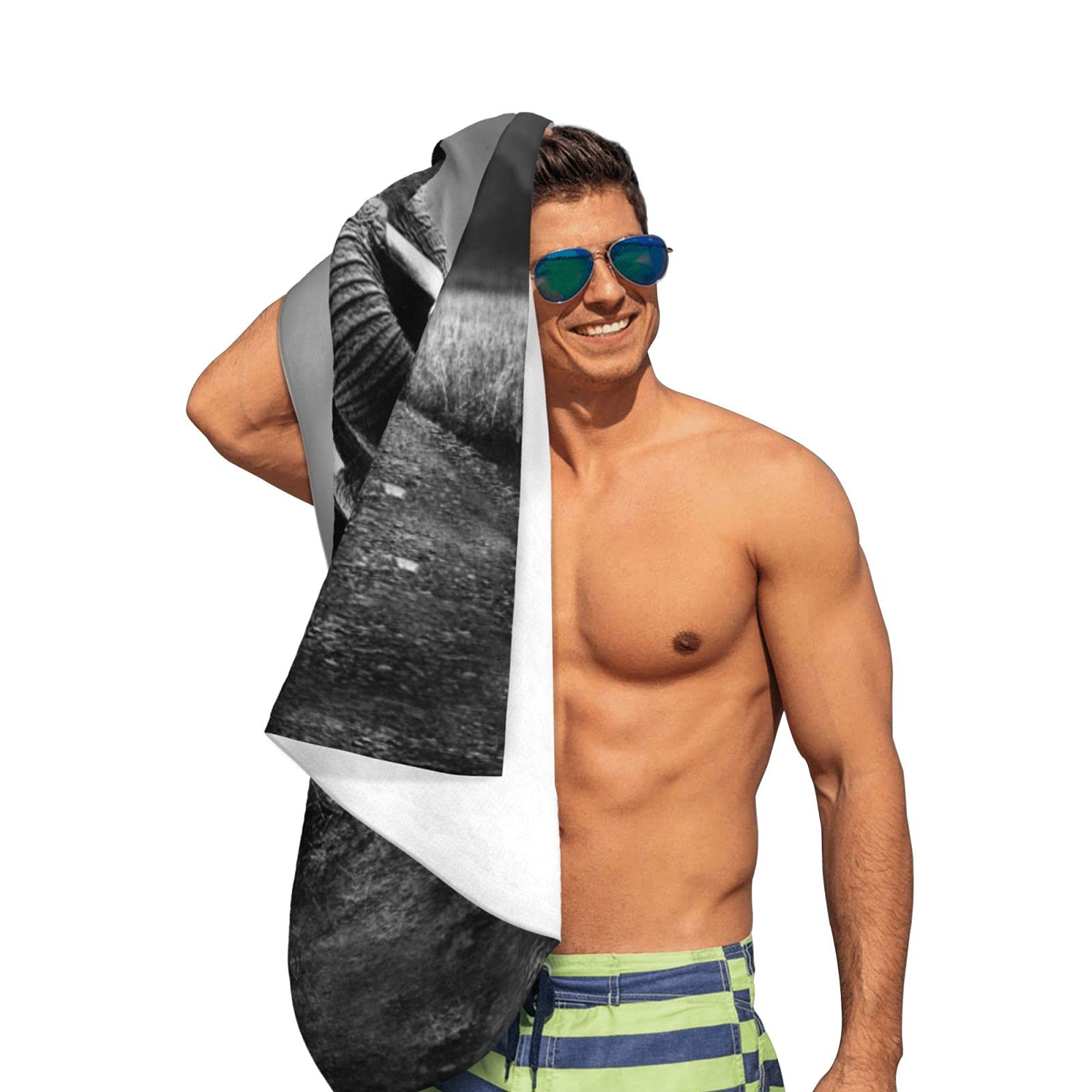 Cute Elephant Microfiber Beach Towel - 32"x52" Oversized, Quick Dry, Sand Free Towel For Pool, Travel & Gym - View #3