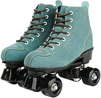 XUDREZ Cowhide Roller Skates for Women & Men - Adjustable High-Top Double-Row Premium Skates with ABEC 5 Bearings