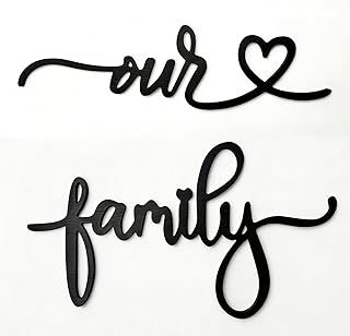 Our Family Wooden Letter Wall Decor - Rustic Farmhouse Wood Sign for Living Room, Home Decor Letters for Family Name, Vintage Wall Art for Hallway