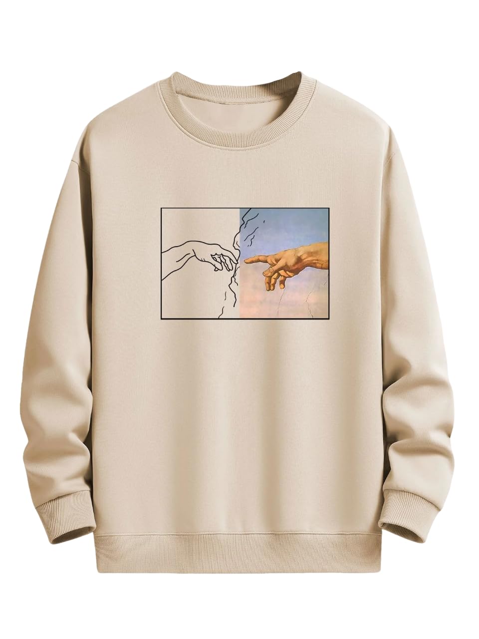 Men's Hand Print Sweatshirt || Sweatshirt for Mens ||MSS-2-HAND Print-Black-S