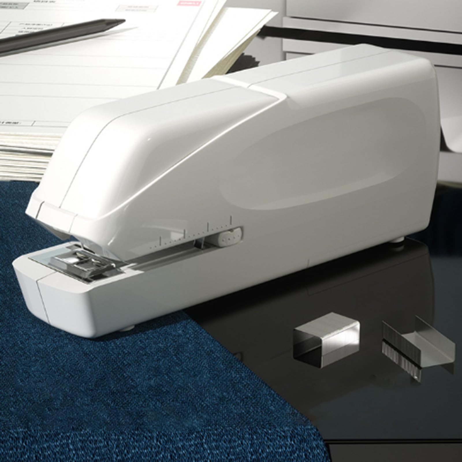 Grapadora eléctrica automática con capacidad para 20 hojas, funciona con pilas, para suministros de papelería de oficina, escuela