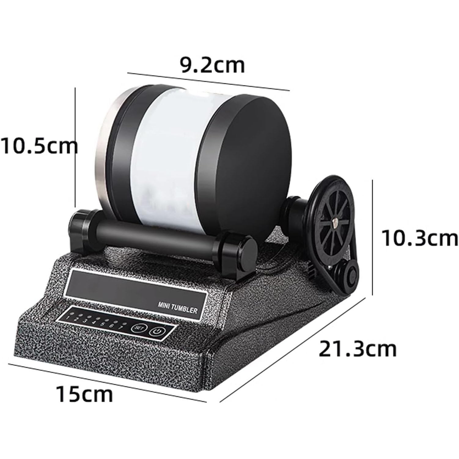 Polisseuse électrique avec minuterie et capacité de 2 kg, double essieu pour polissage professionnel de la pierre et du cristal