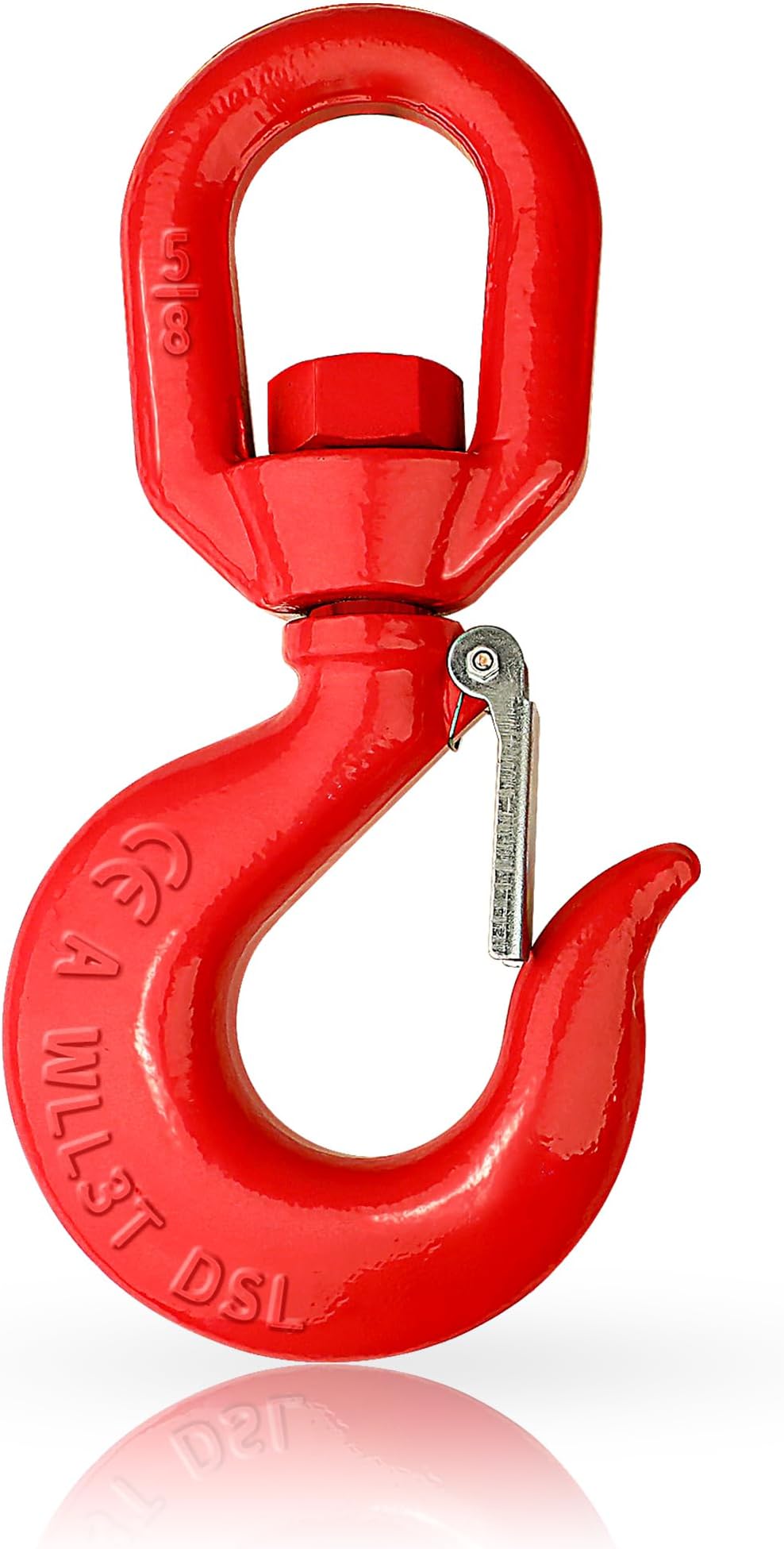 SCIEO 3 Ton Swivel Lifting Hook Heavy Duty Rigging Swivel Hook, G80 Crane Swivel Hook Hoist Swivel Eye Hook for Rigging and Lifting, Rotating Swivel Hook with Safety Latch for 6614 lbs Load Capacity
