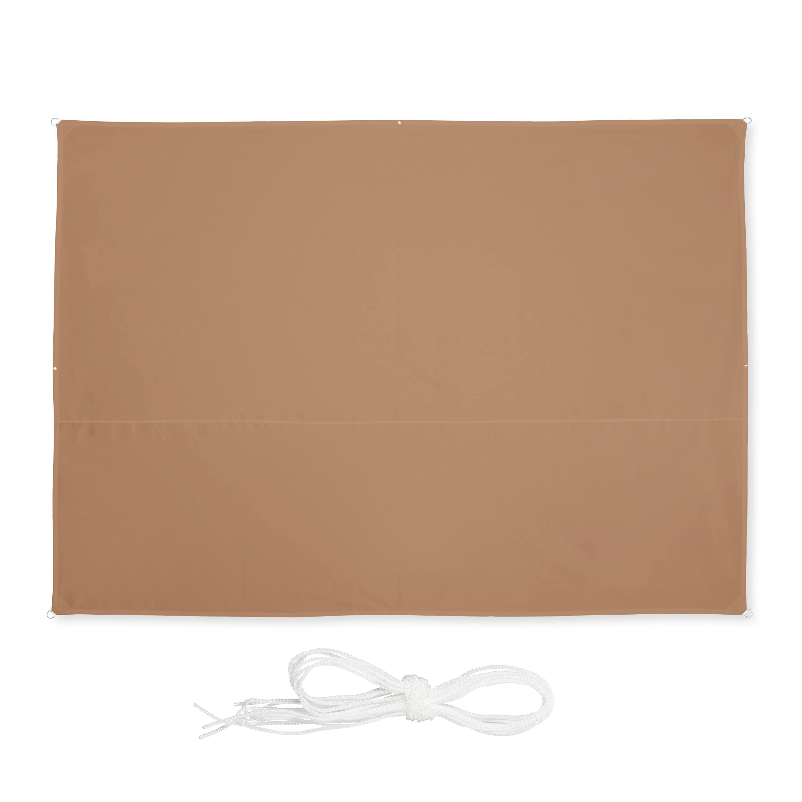 Voile d’ombrage rectangulaire 2,5x3,5m imperméable avec tendeurs pour terrasse