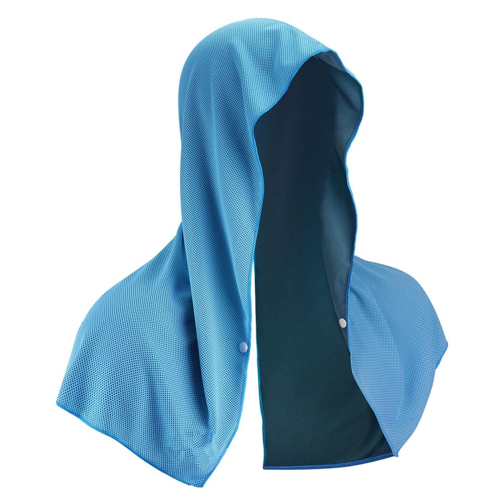 Trisoye Cooling Hoodie Towel,Cooling Towels for Neck and Face,for Sauna Yoga Camping Workout Blue
