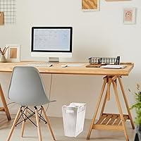 Vista 7 de TOPZEA Basurero de madera, papelera de granja con asa, cesta de basura de madera rústica, rectangular, pequeño, decorativo, contenedor de basura