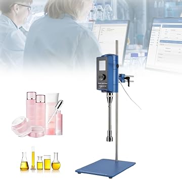 Laboratory Dispersing Homogenizer, 80-3000ml Digital Display Emulsifier, 2000-28000rpm High Speed, 6000min Timer, 90mm Immersion Height, 500W Liquid Mixer for Cosmetics