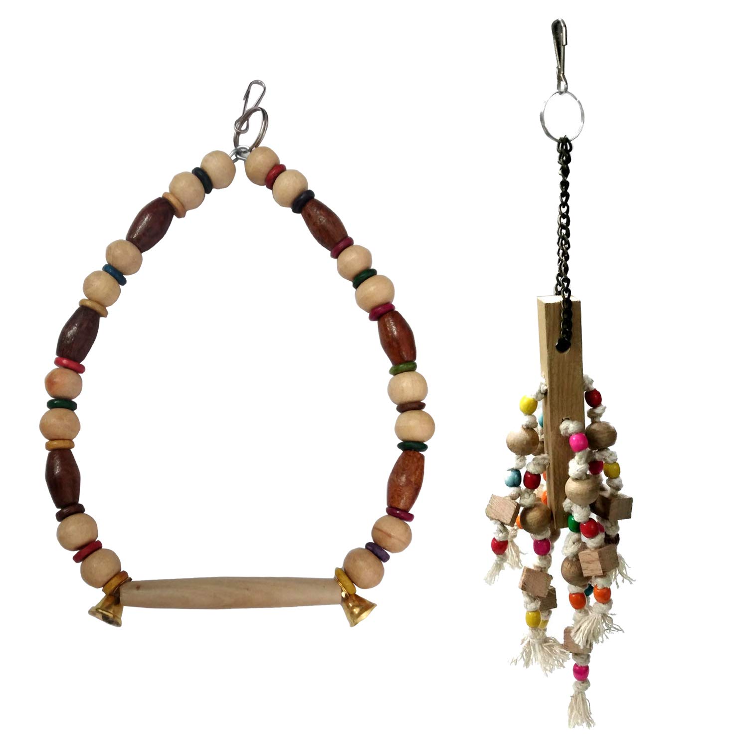Jainsons Pet Products Wood and Sisal Twine Medium Bird Toy for Parrots, and pet Birds. Hanging Wooden Ring and Chew Toy Will Attract Your Birds (B08R8J8Y5S) Amazon Price History, Amazon Price Tracker