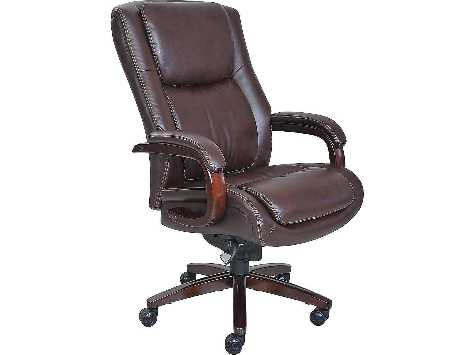 Amazon Com La Z Boy 1200191 La Z Boy Winston Bonded Leather Executive Chair Brown 44763 Office Products