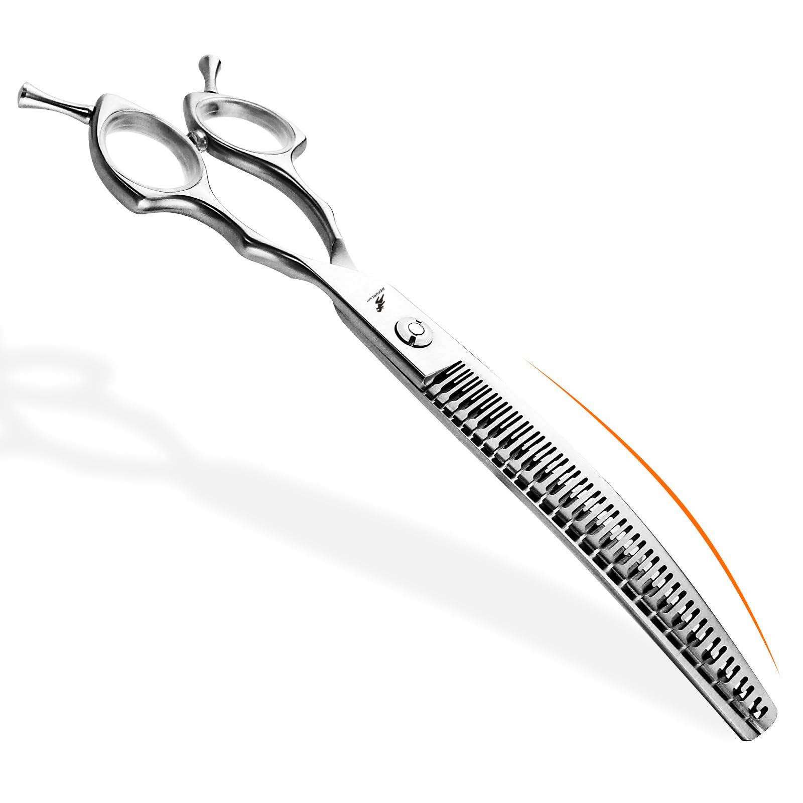 7.5 Inch Curved Pet Grooming Scissors - 440C Stainless Steel Dog Shears with Straight Thinning and Chunker Blade Options for Contouring