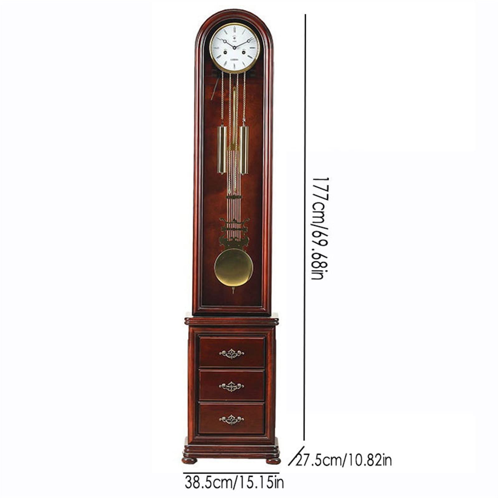 Reloj de tribuna de Suelo Relojes de pie con 2 cajones, Reloj de pie Retro, Reloj de pie pequeño for Sala de Estar, Reloj Retro Chino for el hogar Reloj de salón