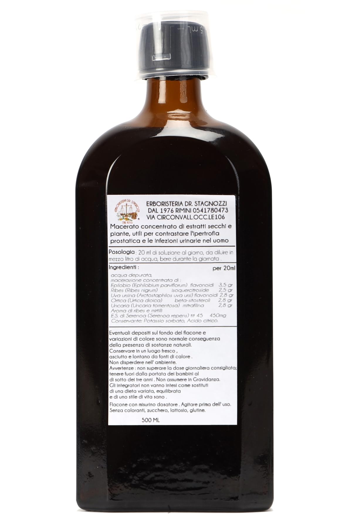 Elixir Prost 500ml I Serenoa, Ortica, Epilobio I Prostata, e minzione alterata, Integratore per la Funzionalità della Prostata