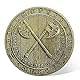 AtSKnSK Wikinger Axt Münze Nordische Wikinger Münze Krieger Münze Kampf um Ruhm See Us in Valhalla Medaillon Nordisches Mythologie Amulett für Männer (Viking Axt Coin)