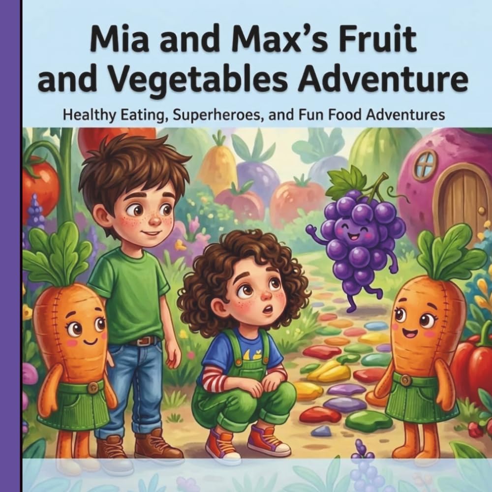 Mia and Max's Fruits and Vegetables Adventure - Discover Superpowers of Fruits and Vegetables!: Colorful Storybook for Kids About Healthy Eating, Superheroes and Fun Food Adventures