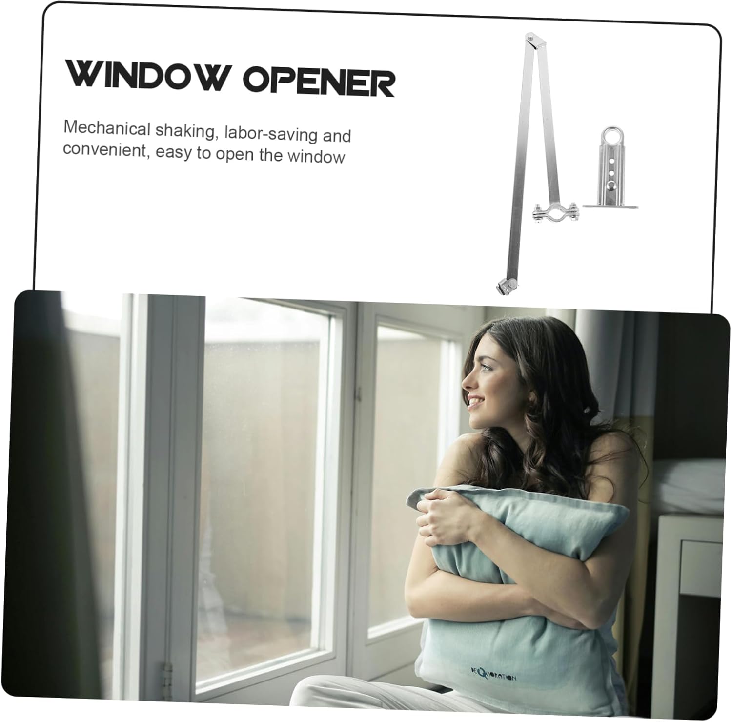 jojofuny 1set Greenhouse Window Opener Left Hand Casement Operator Brackets Manual Crank Handle for Precise Vent Control Stable Secure for All Weather Conditions