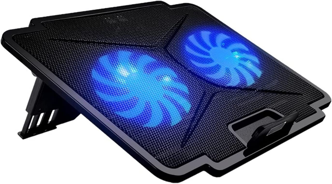 Base Raffreddamento per Laptop Pad di Raffreddamento per Laptop 2 USB 5 Angoli Regolabili Ventola Supporto con Luce per Notebook da 11-15,6 Pollici Accessori per PC Portatili