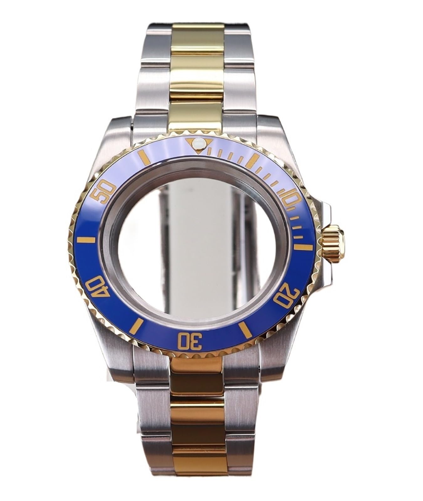 1pc złote 40mm etui na zegarki dla Nh35 NH36 Miyota8215 Eta2824 ruch klamra przesuwna od zegarków części 28.5mm Dial