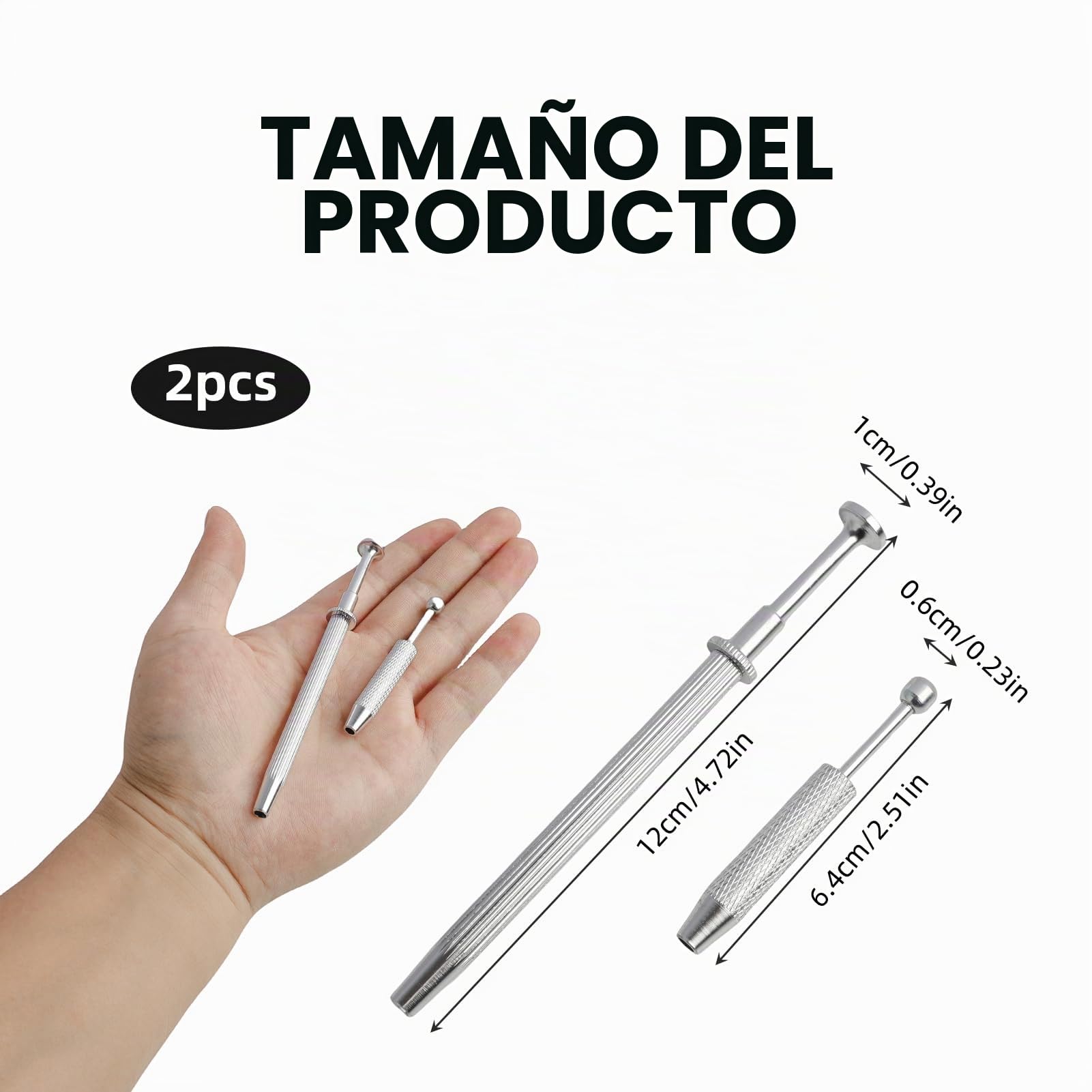 2 piezas de aleación de aluminio Piercing de pinza intercambiable con garras de agarre cuádruples, herramienta de precisión para abrir y apretar cierres de bola