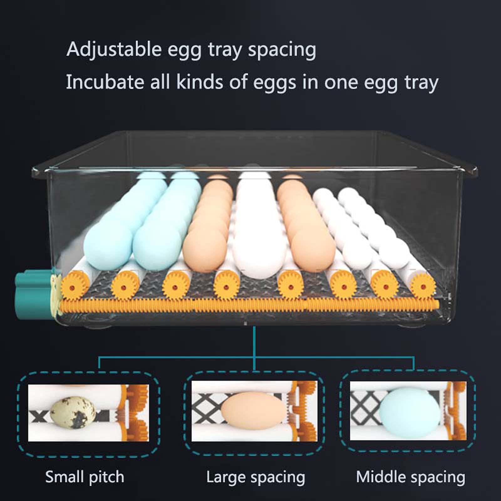 Incubadora de pollitos para el hogar, Incubadora de criadora, Incubadora automática de huevos, Incubadora de pollitos, Granja controladora de incubadora para el hogar, para incubar ( 176 pieces)