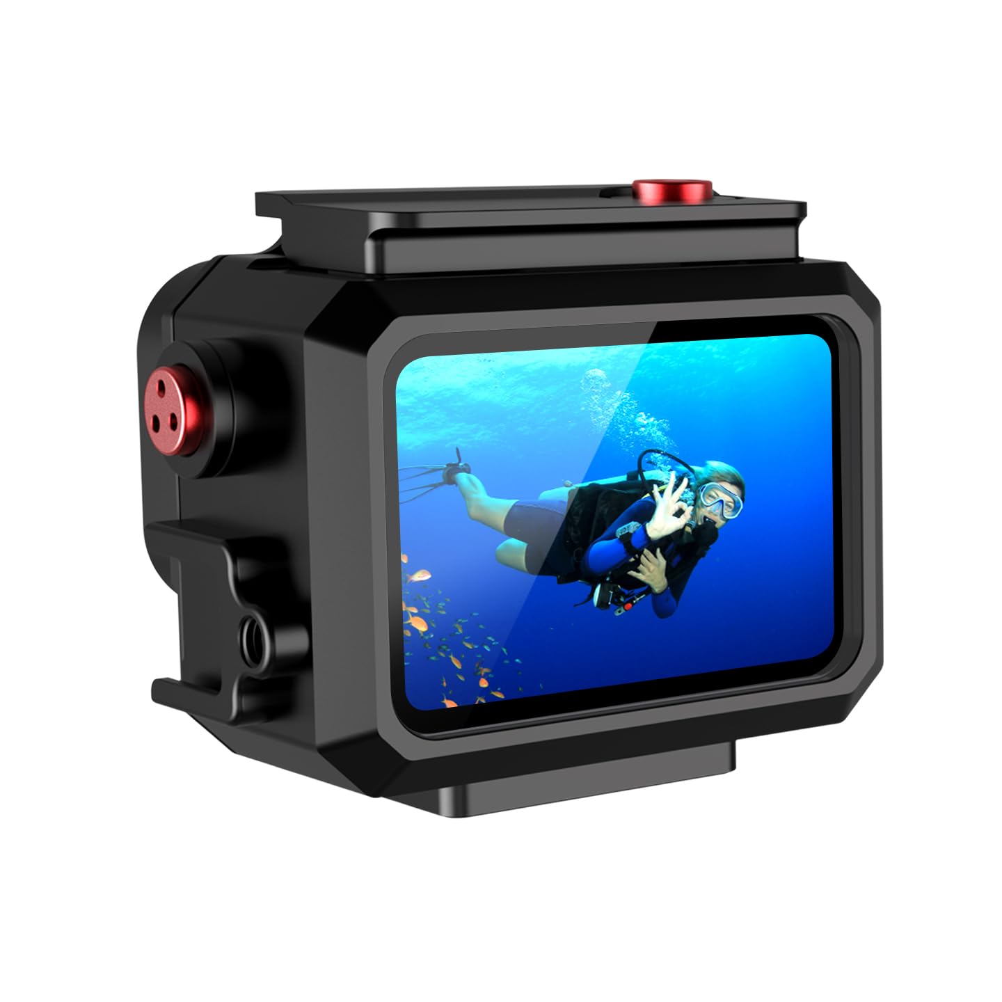Custodia impermeabile in alluminio da 80 m per Ace Pro/Ace Pro 2, custodia per fotocamera con adattatore magnetico, custodia protettiva per fotocamera subacquea (solo custodia subacquea)