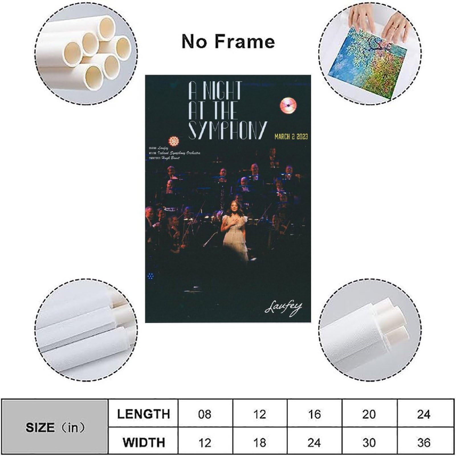 ceok Laufey Poster betoverd nieuw muziekalbumhoes, beweegbare poster, muurkunst decor print foto schilderijen voor woonkamer slaapkamer decoratie 20 x 30 cm stijl