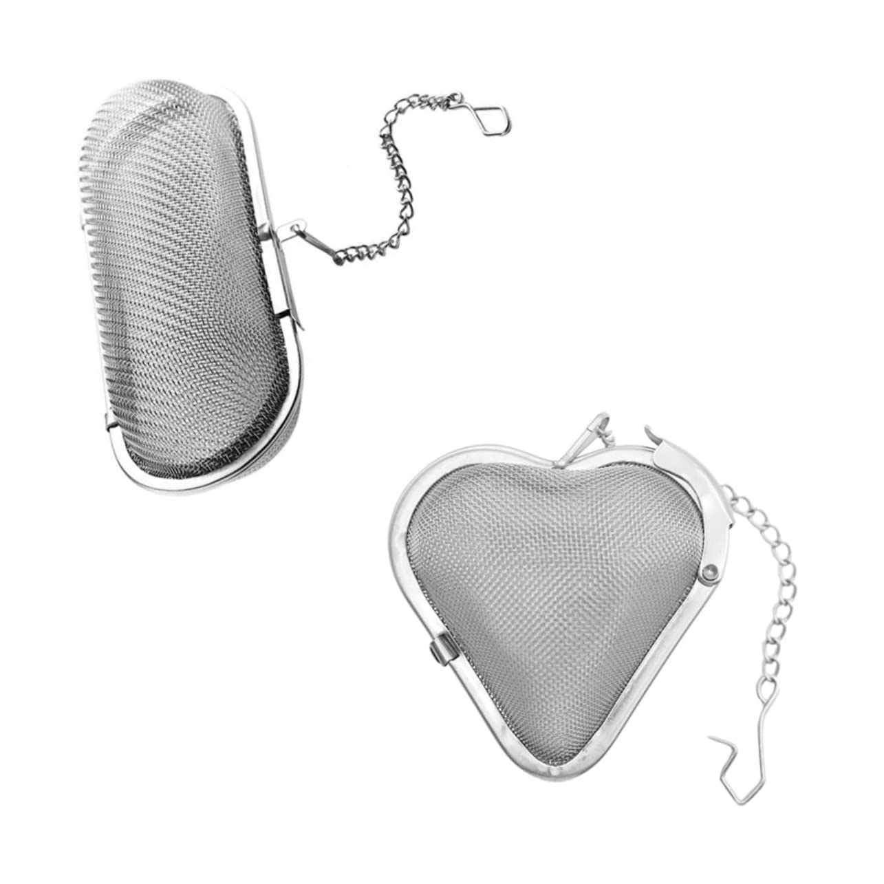 Healifty 2Pcs Stainless Steel Spice Balls Fine Mesh Tea Infusers for Seasoning and Cooking Strainer Filters for Home Office and Restaurants