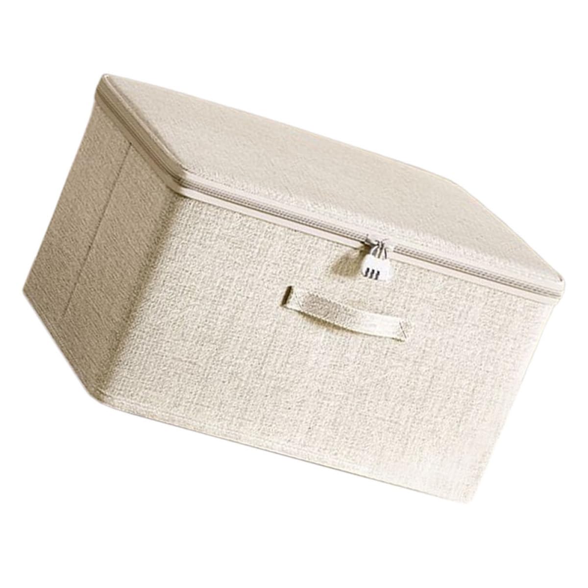 Boîte de rangement pliable IMIKEYA en tissu beige pour armoire et penderie
