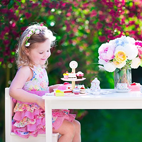 Imagination Generation Cupcake and Mini Cake Petit Four Set (9pcs.) Wood Eats! Delectable Desserts Wooden Pretend Play Foods | Imaginative Play Kitchen Toy Accessories in Box - Thumbnail 5