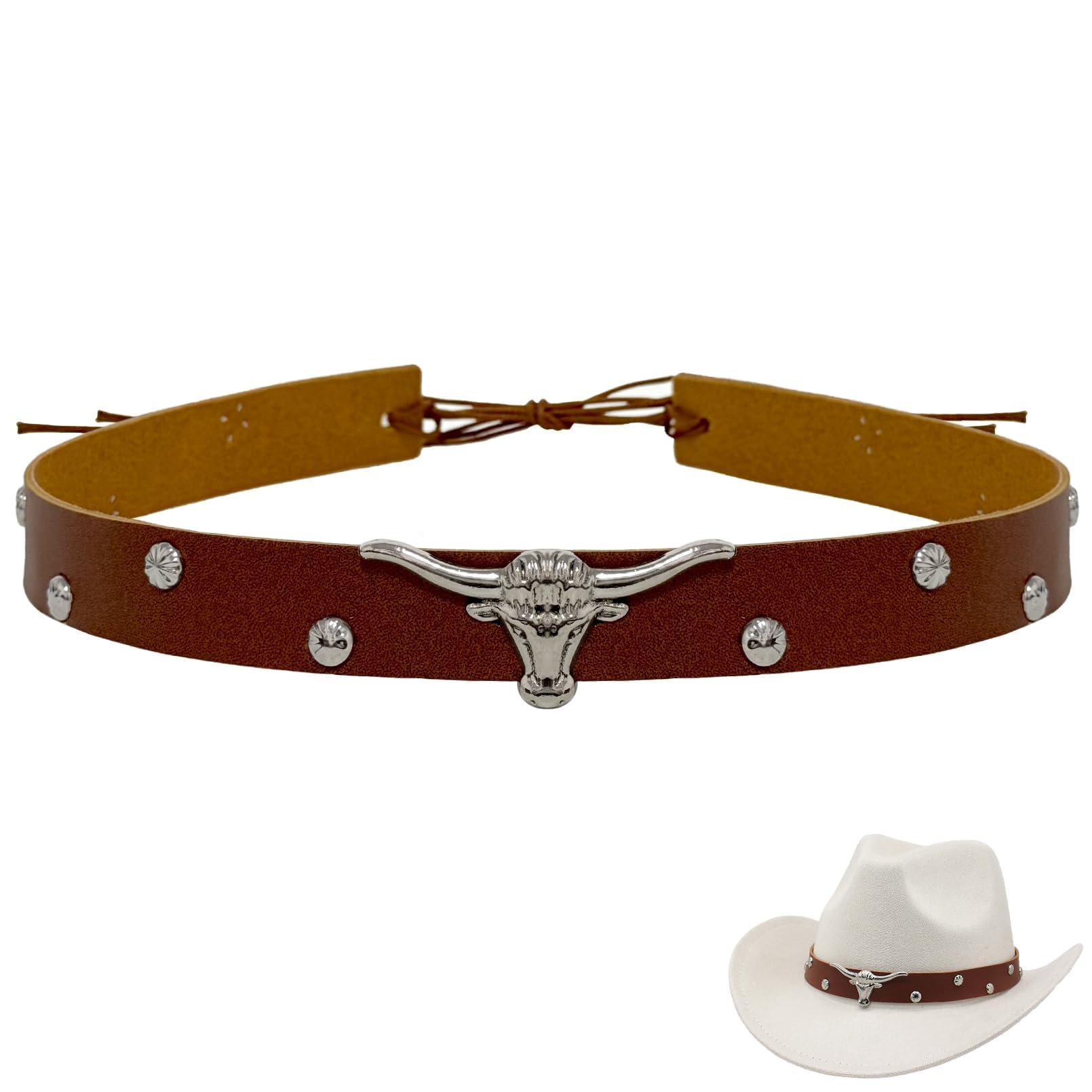 Leather Cowboy Hat Bands for Men Women Cowgirl Hat Accessories