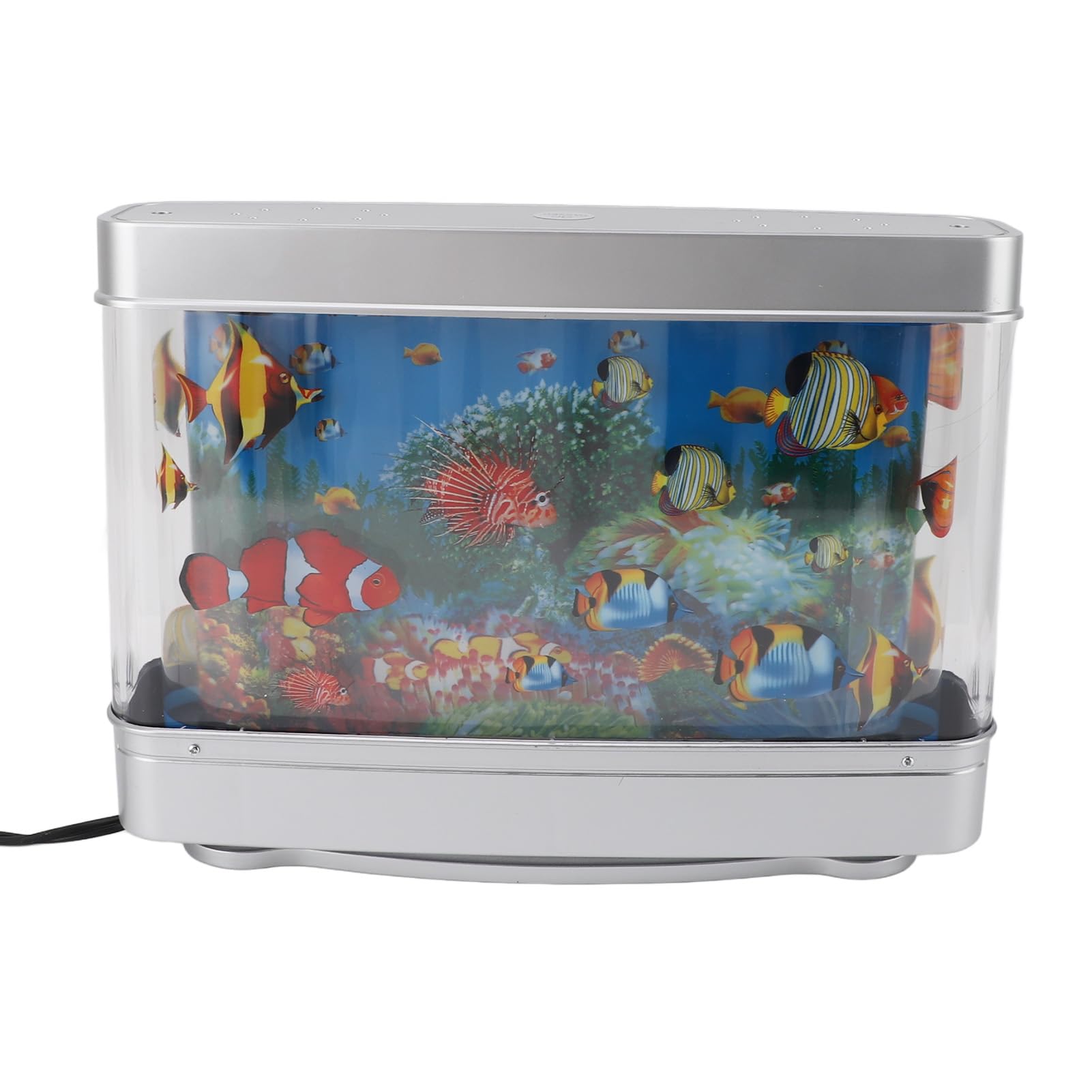 ViaGasaFamido Mini Acuario Falso para Pecera Lámpara Decorativa con Peces Tropicales Artificiales Océano Virtual En Movimiento para Dormitorio O Escritorio con Proyección 3D Luz Noche