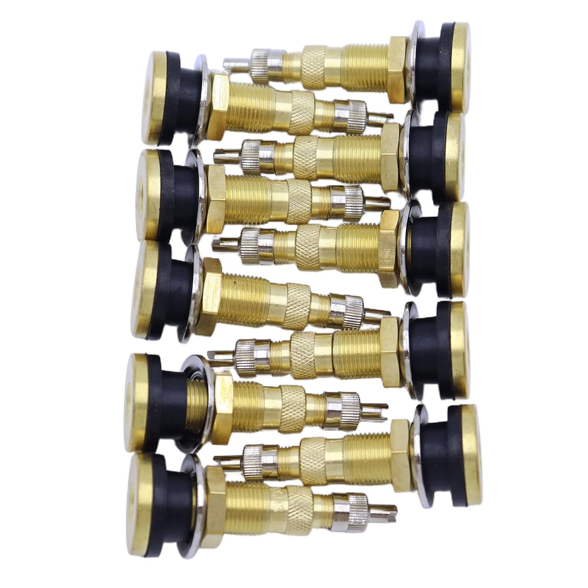 Durlo 10-Pack TR618A Tubeless Tyre Valve Stems – 50.3mm length, 16mm Valve Hole for Tractor