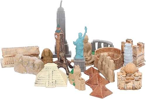 Dioche 17PCS Miniatura Edificios Antiguos Juguetes Alrededor del Mundo Ciudad Miniaturas Edificios Pirámide Egipcia Modelo Kit Juguetes del Antiguo