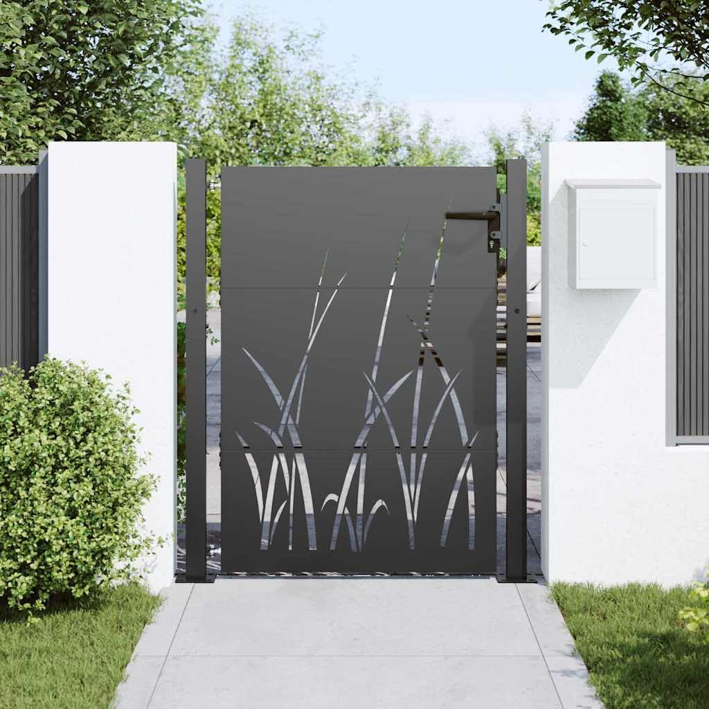 Brama ogrodowa 110 x 130 cm czarna stal malowana proszkowo